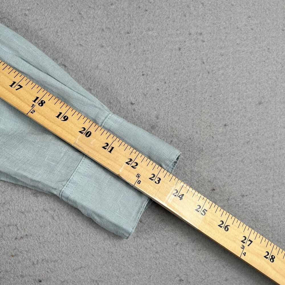Assembly‎ Label Linen Long Sleeve Collared Button Up Blue Shirt Womens Size 10 - Picture 8 of 11